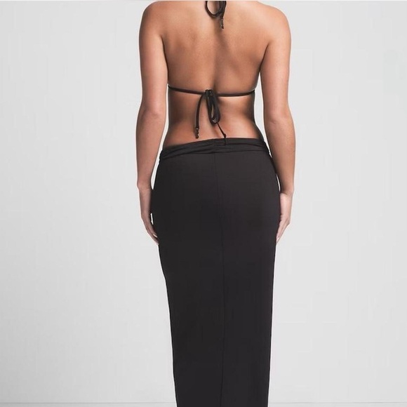 NWOT Skims Long Sarong Swim Skirt in Onyx (Black), sz Medium - Picture 3 of 9